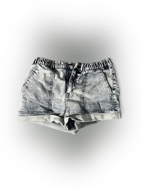 wild fable Black & White Washed Denim Shorts